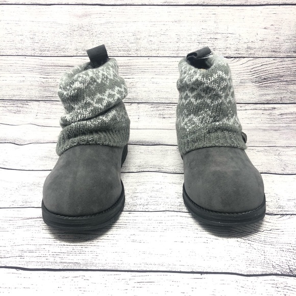 Muk Luks Patti Womens Ankle Boots Sweater Wrap 6 - Picture 2 of 8